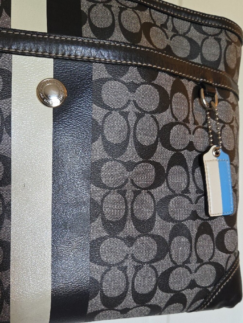 Coach Heritage Chelsea Stripe Tote Bag - Picture 5 of 16